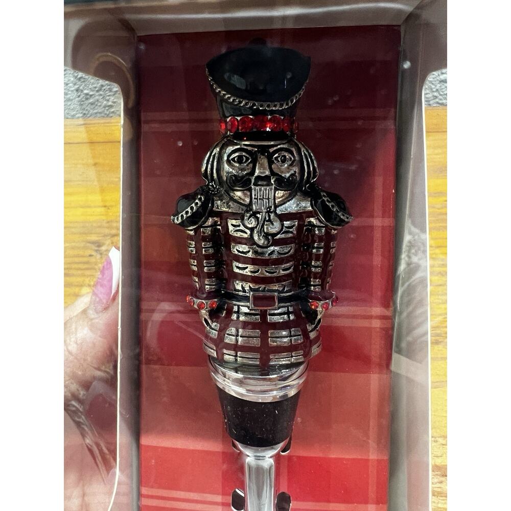 Epic bottle stopper positively plaid Nutcracker wine bottle accessory Jeweled